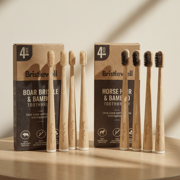MildWell Bristlewell Natural Bristle Toothbrush (4-Pack)